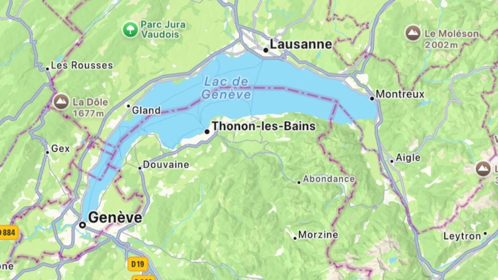 le lac léman rebaptisé par erreur «lac de genève» sur l’application plans d’apple